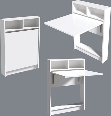 Opklapbare Eettafel - Stijlvol Wit - Ruimtebesparend 70x96x15cm - Duurzaam Melamine