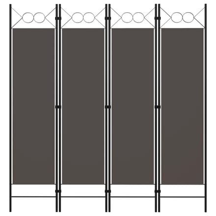 vidaXL - Kamerscherm - met - 4 - panelen - 160x180 - cm - antraciet