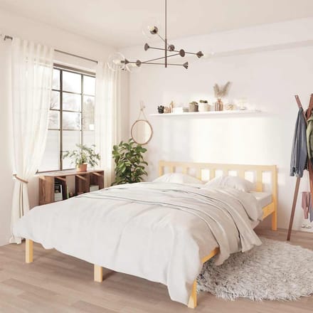 vidaXL - Bedframe - massief - grenenhout - 160x200 - cm
