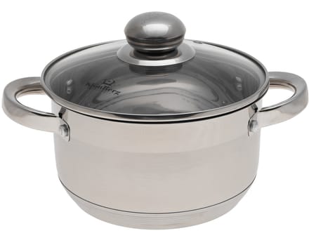 RVS Pan met Deksel 2.45L 18cm - Geschikt voor Inductie