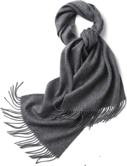 Wollen Sjaal - Sjaal Dames - Sjaal Heren - Unisex Sjaal - Grijs