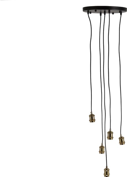 Hanglamp 5-Lichts Rond Galaxy Zwart