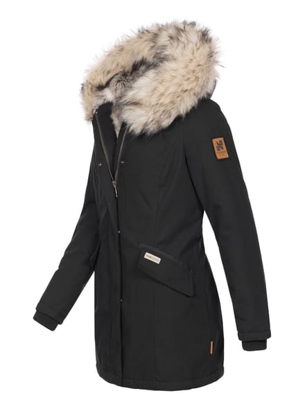 Warm & Comfortabel - Navahoo Cristal - Winterjas Dames - Volwassen - Lang - Capuchon - Zwart - S