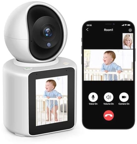 Interne Wifi-camera 2K met 360° Zicht en Bewegingsdetectie voor Binnen