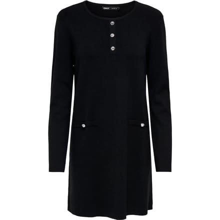 ONLY - ONLANIA LS O-NECK BUTTON DRESS EX KNT - Dames - Mini jurken