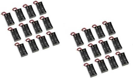 Batterijhouder Sets - Batterij Behuizing - Apparaten Voeden - Met Draadconnector - 2x 1.5V AA - Zwart