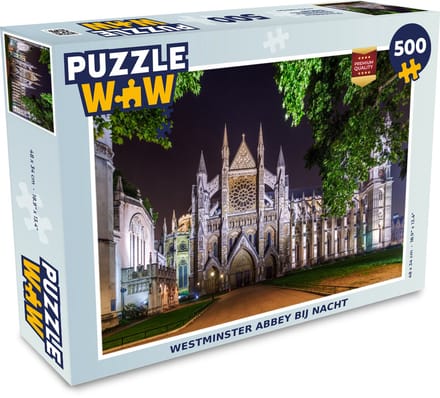 Puzzel Westminster Abbey bij nacht - Legpuzzel - Puzzel 500 stukjes