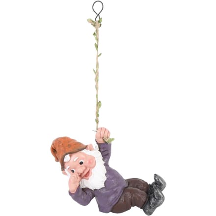 Figurine de Gnome Résine Vive Drôle Réaliste Gnome Grimpant Statue pour Maison Jardin Cour Bleue violet