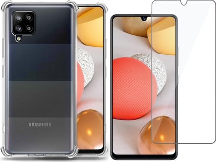Hoesje geschikt voor Samsung Galaxy A42 - Screenprotector Glas - Shockline Case Cover Hoes