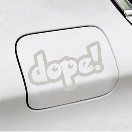 Bumpersticker - Dope! - 10 X 17 - Zilver