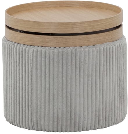 Poef Luvua Lichtgrijs - MDF - Breedte 50 cm - Diepte 50 cm - Hoogte 45 cm