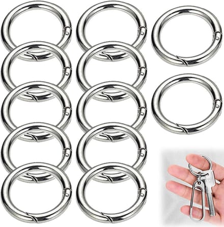 12 stuks ronde karabijnhaken 60 mm zinklegering zilver