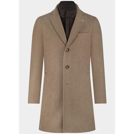 Bos Bright Blue Wollen jas igor wool coat 25301ig43bo/820 sand