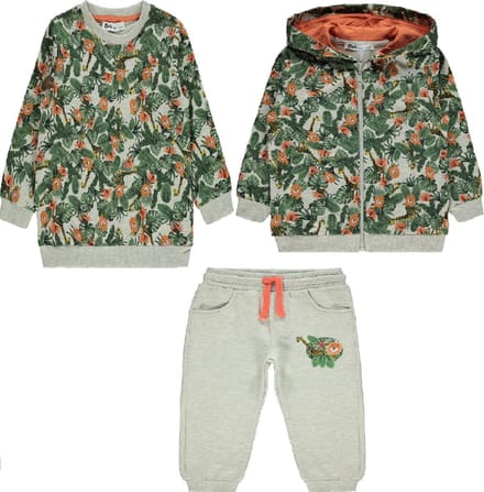 Jungle dieren driedelige set - Sweater, broek & vest jongens