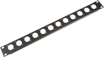Penn Elcom R1269/1Uk/12 frontplaat, 12 gaten Neutrik D, 1 HE, staal