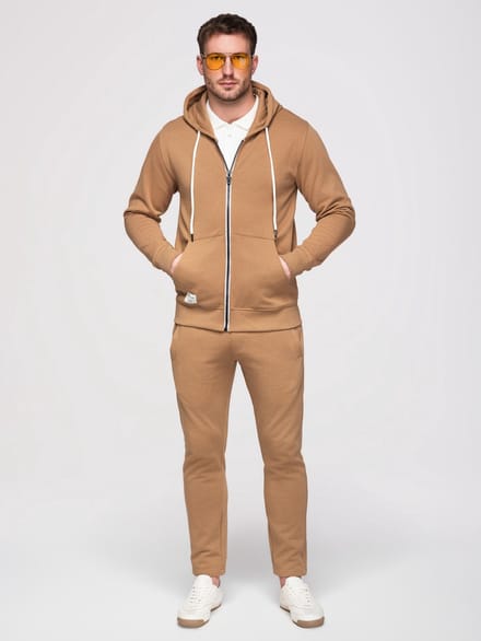 OMBRE Set - Katoen - Lange Mouw - Effen Koffie XL