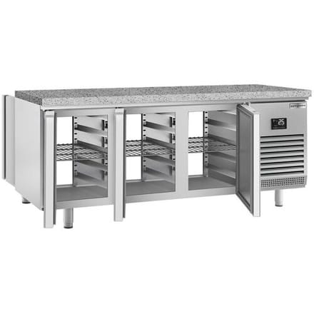 GGM Gastro Bakkerij koelwerkbank PREMIUM PLUS - 2185x800mm - 610 liter - met 6 deuren - doorgeefmodel - granieten werkblad