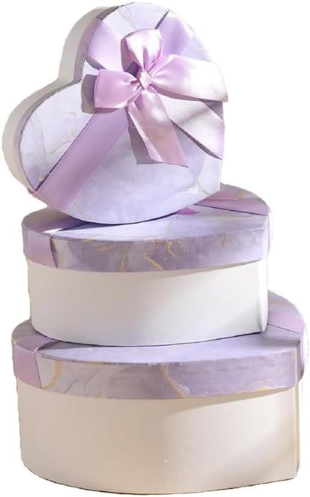 Hart Cadeaubox Set - Verpakking Dozen - Cadeaus Presenteren - Met Lint Detail - 3 Maten - A