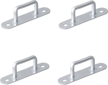 ProPlus Rechthoekige zeilringen - staal - 36 mm - 4 stuks - zilver