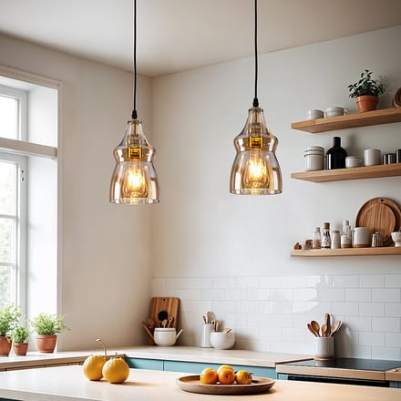 LumenXL - 1-lichts hanglamp Trinidad - amber glas - variant 2