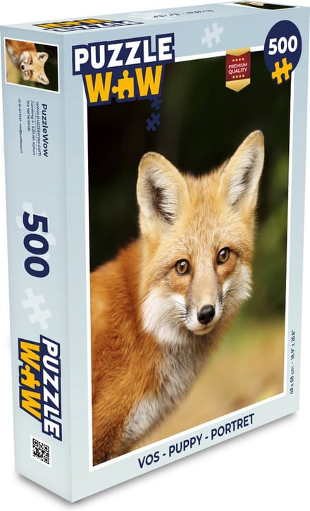 Puzzel Vos - Puppy - Portret - Legpuzzel - Puzzel 500 stukjes