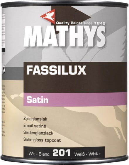 Mathys Fassilux Satin - 1 l - 18 m²/l - Wit - Lak