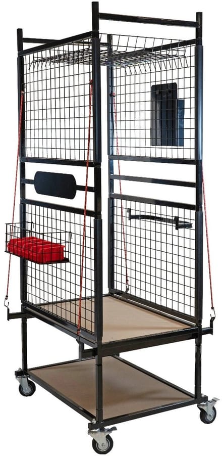 CROP Premium Onderdelenkar met Houten planken - Zwart