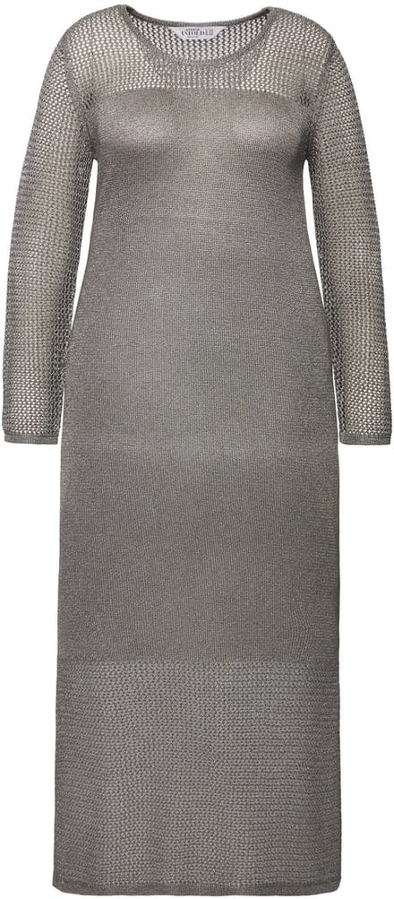 Studio Untold - Dames - Gebreide maxi-jurk mouwloos - Zilver - Maat 46+