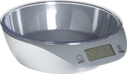Keukenweegschaal met kom grijs RVS - L20 x B18 cm - Digitaal