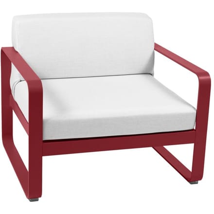 Fermob - BELLEVIE fauteuil - 81 witgrijs - 43 chili mat - rood