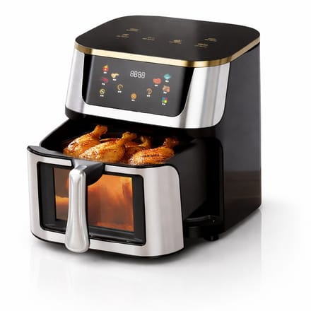 AURORAS-Airfryer 12L – Heteluchtfriteuse Oven met Kijkvenster – LED Touchscreen – Grote Capaciteit met Accessoires