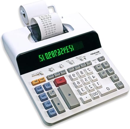 Thermische Rekenmachine - Printer Rekenmachine - Kantooradministratie - Extra Groot LCD - 12 Cijfers - Grijs