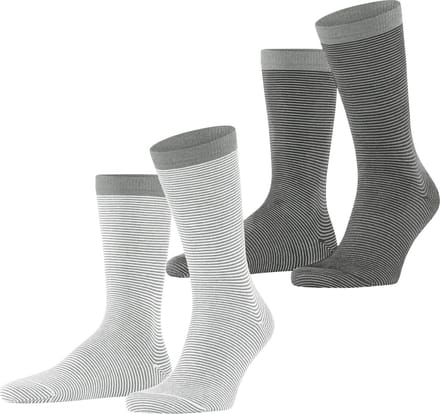 Esprit Allover Stripe 2-Pack gedessineerd katoen multipack sokken heren veelkleurig - maat 43-46