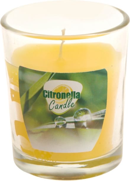 Citronella kaars - in transparant glas - 5 x 6 cm - citrusgeur