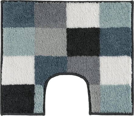 Casilin Blocks WC-mat - 60 x 50 cm - Met uitsparing - Antislip - Blauw