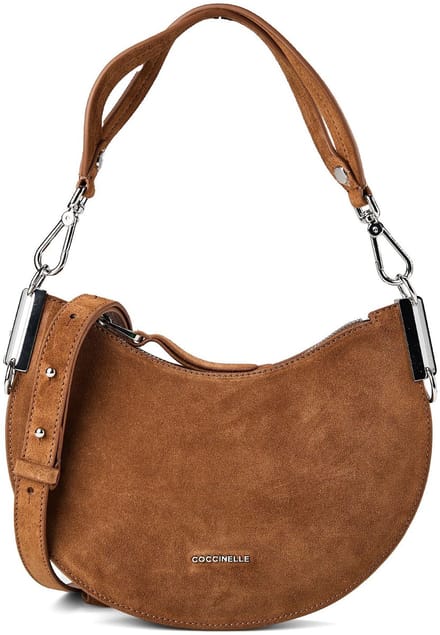COCCINELLE Leren schoudertas Sunup Handbag Suede Leather Cognac bruine