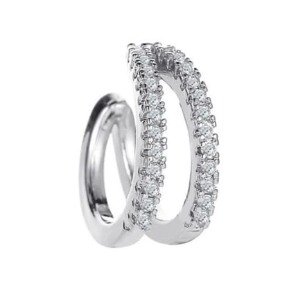 Double row ear cuff | zilver gekleurd