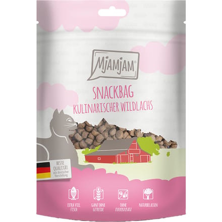 4x 125g MjAMjAM Snackbag Culinaire Wilde Zalm Kattensnacks