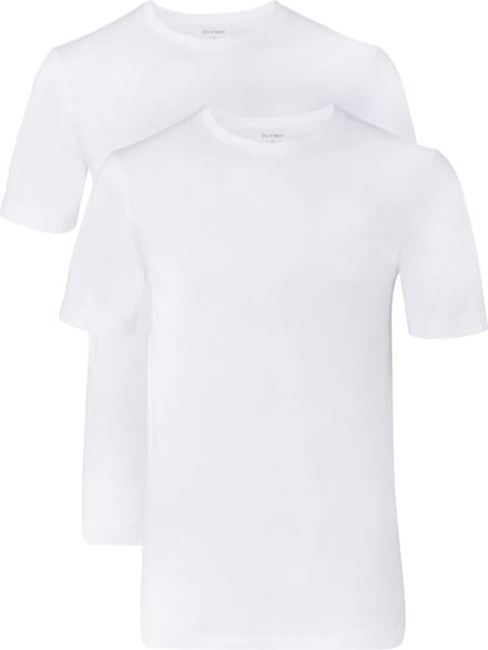 OLYMP T-Shirt voor eronder (set van 2 paar), Modern Fit, Wit