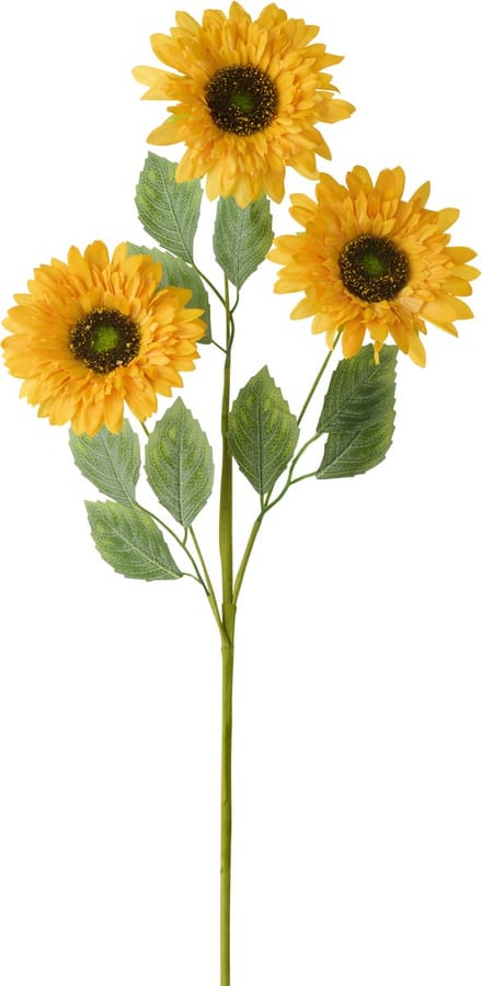 J-Line zonnebloem - kunststof - warmgeel - 4 stuks