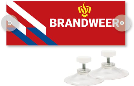Autobordje brandweer, kunststof 200 x 75 mm