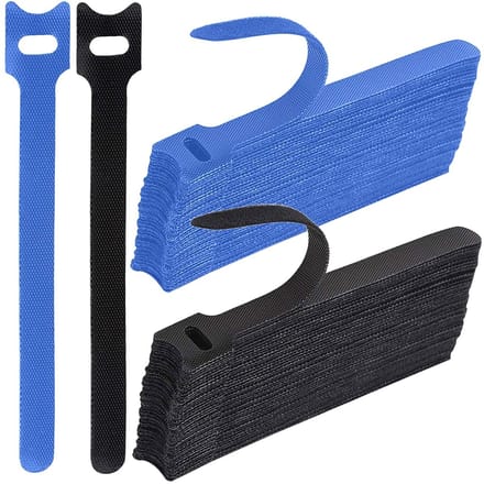 Dailygoods - Pack van 100 Verstelbare Kabelbinders - Herbruikbare Velcro Kabelstrips voor Kabelbeheer