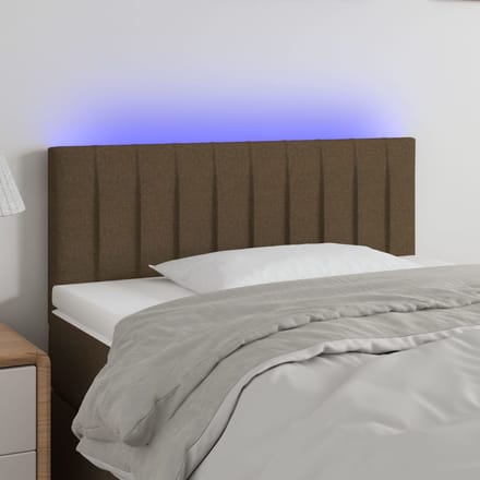 vidaXL - Hoofdbord - LED - 100x5x78/88 - cm - stof - donkerbruin