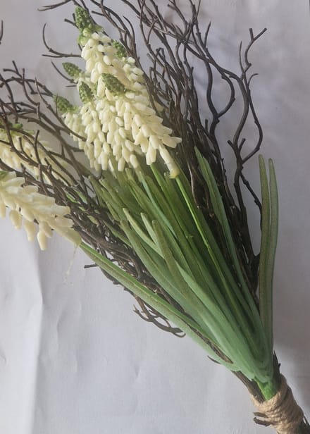 Kunst witte druifjes met twijgjes