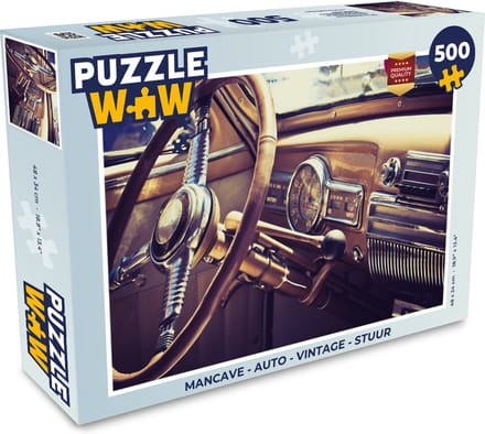 Puzzel Mancave - Auto - Vintage - Stuur - Legpuzzel - Puzzel 500 stukjes