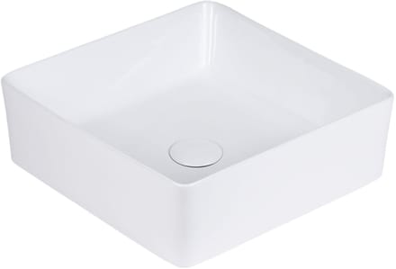 Keramische waskom vierkant wit 39x39x13 cm opbouw Hestia