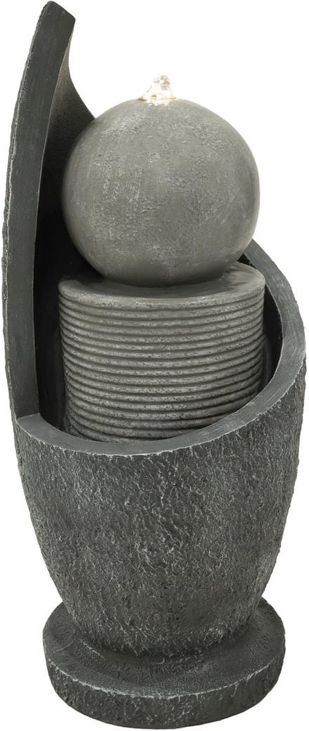 Zen cascade elektrisch waterornament - grijs - 74,5 cm - 7 m kabel