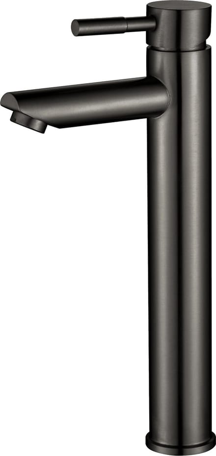 Luzzo® Como Gun Metal Hoog - RVS Wastafelkraan Hoog - Zilvergrijs