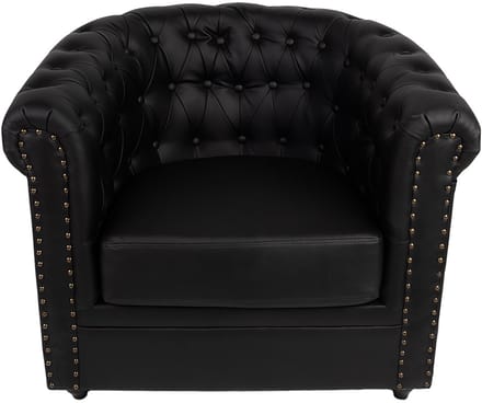 Clayre & Eef Fauteuil met Armleuning 80x75x72 cm Zwart Kunstleer