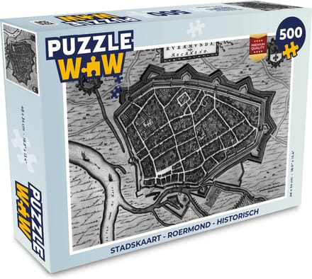 Puzzel Stadskaart - Roermond - Historisch - Legpuzzel - Puzzel 500 stukjes - Plattegrond
